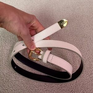 Ralph Lauren White Belt with Gold Buckle